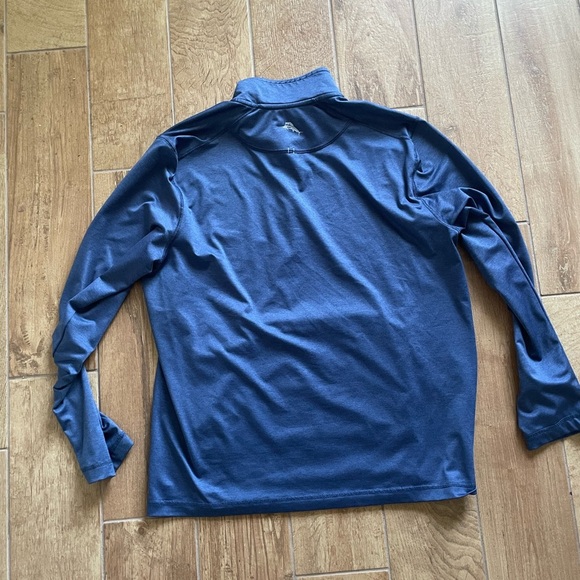 Tommy Bahama Performance Blue 1/4 Zip Long Sleeve Pullover Shirt Men's Large - Picture 2 of 7